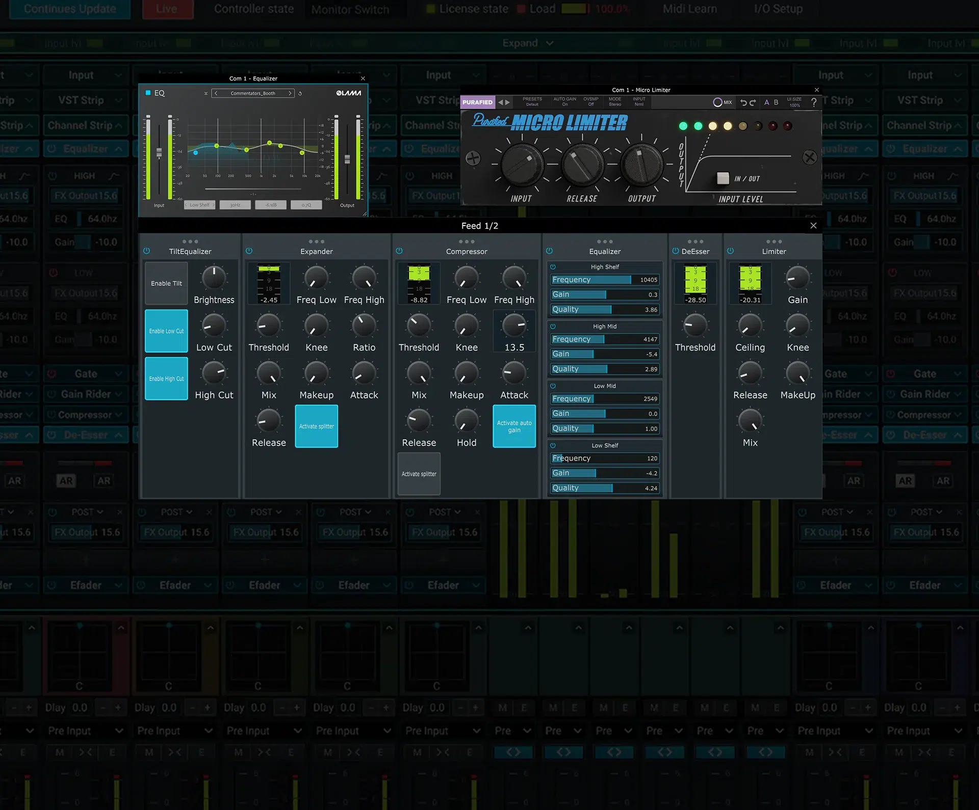 Advanced channel strip and VST support